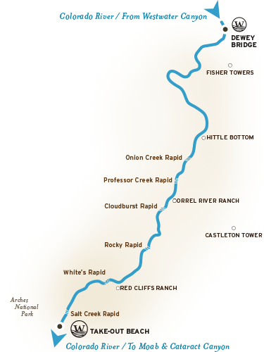 Colorado River Map Through Castle Valley
