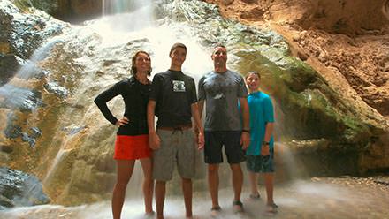 Family enjoying Travertine Falls