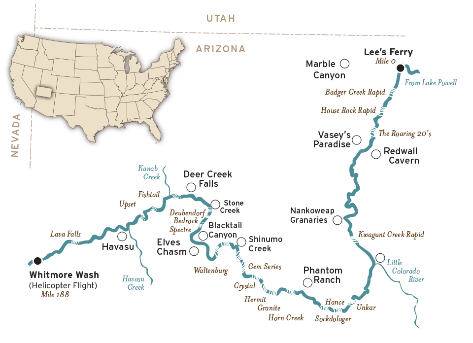 Grand Canyon River Map