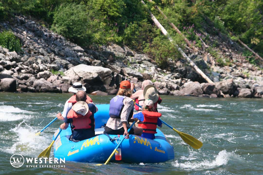 Paddle raft on the on the Main Salmon River