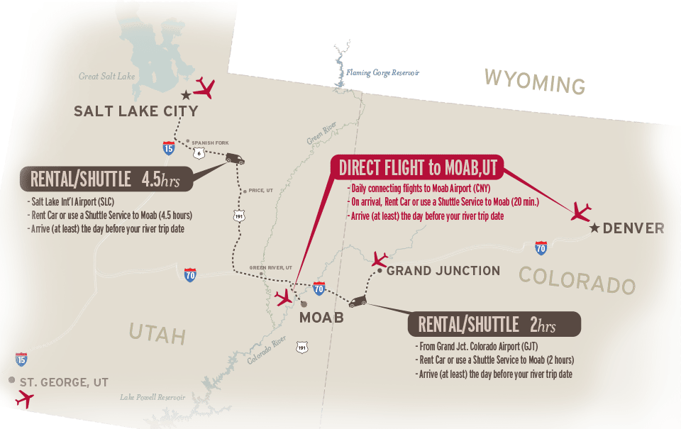 Directions to Moab, Utah