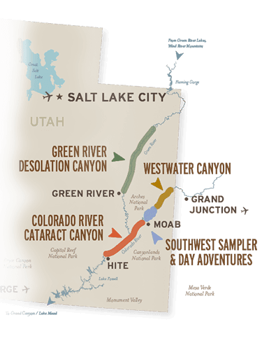 Map of Utah and Moab