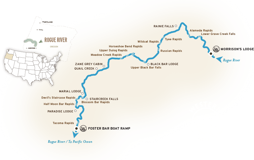 Map of Rogue River, Oregon