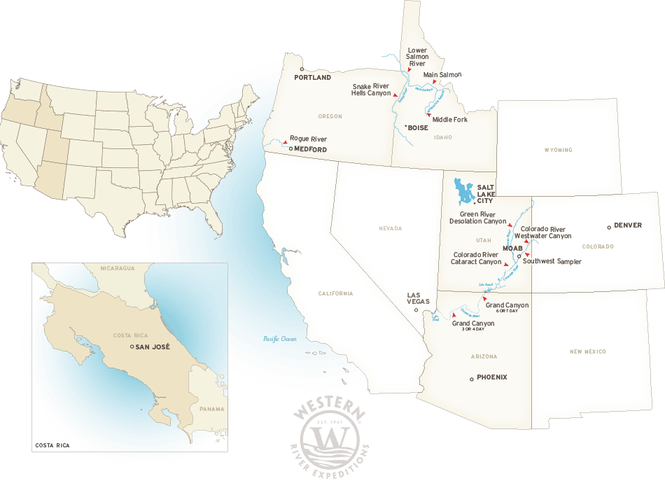 white water rafting map