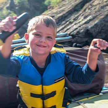 A young one trying the oars