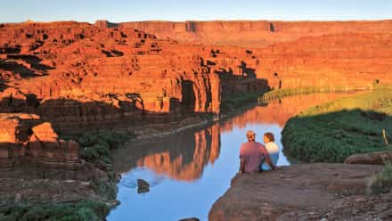 Cataract Canyon Couple Sitting