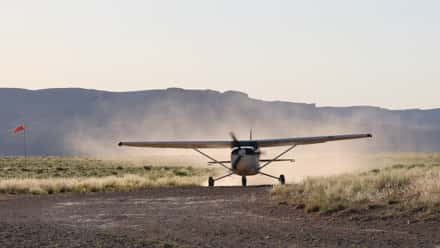 Landing at Sand Wash Airstrip