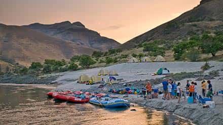 Lower Salmon River Rafting Camp Sunset