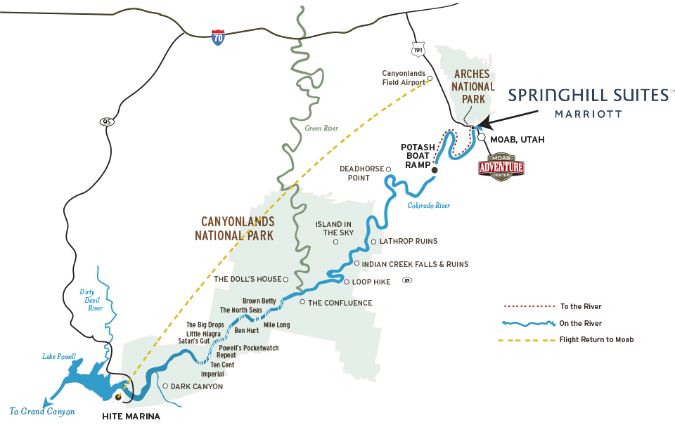 Cataract Canyon Travel Route