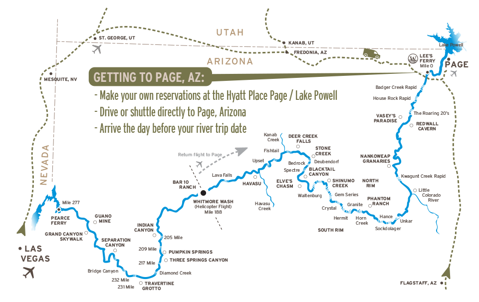 Map of Driving to Marble Canyon