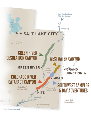 Map of Utah and Moab