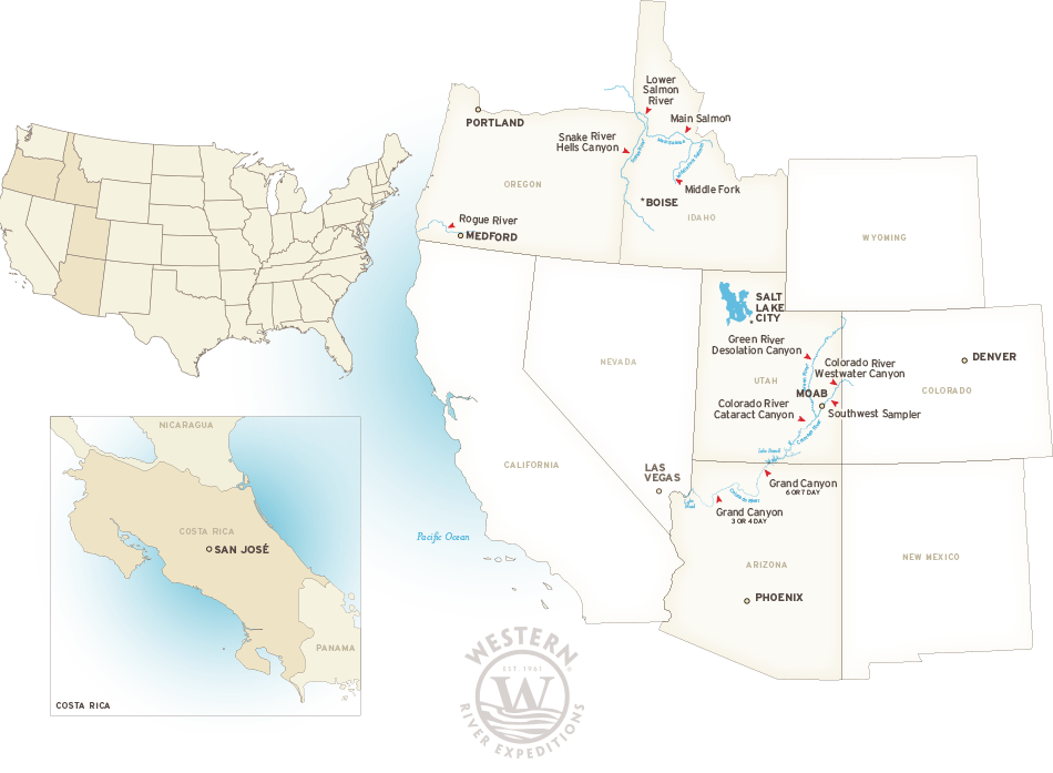 Map of the Best Western Rivers