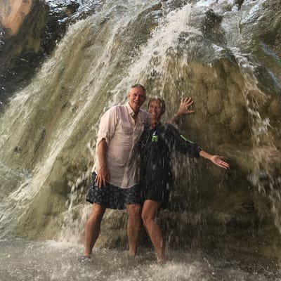 Couple Under Waterfall