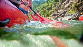 Rogue River Rafting Paddle Submerged in Water