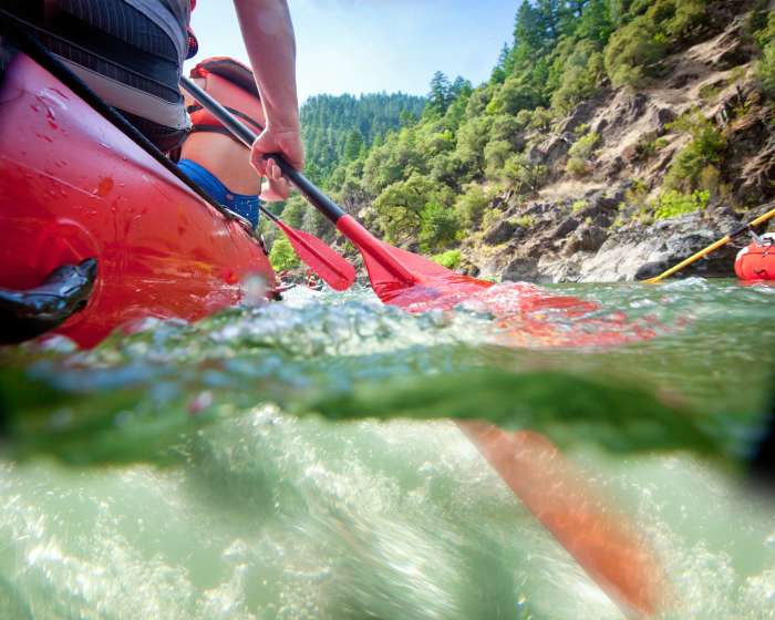 Rogue River Rafting Paddle Submerged in Water