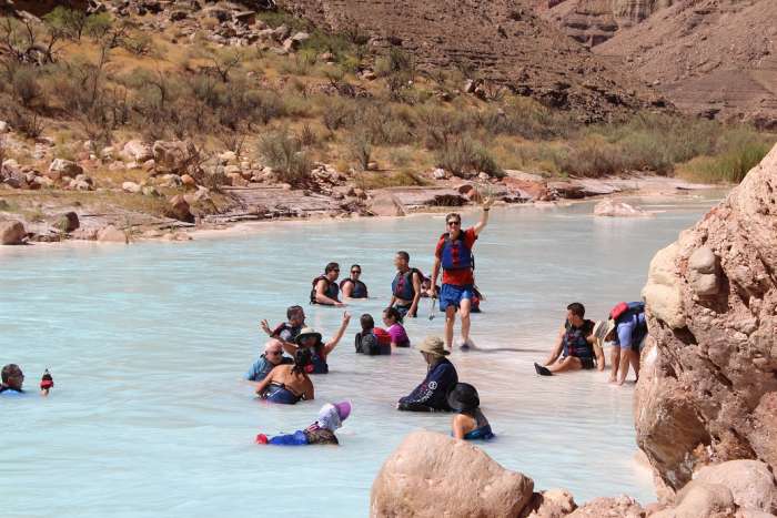 Soaking in the Relatively Warmer Waters of the Little Colorado River