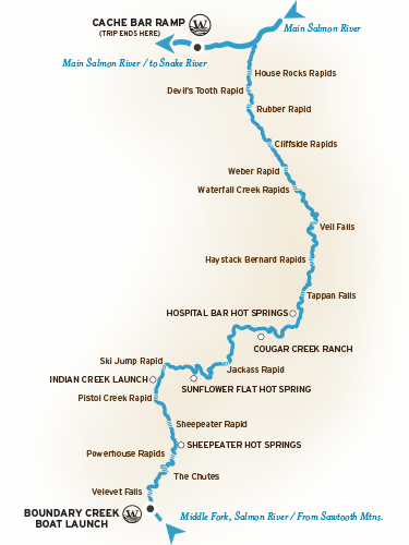 Middle Fork on the Salmon River Map