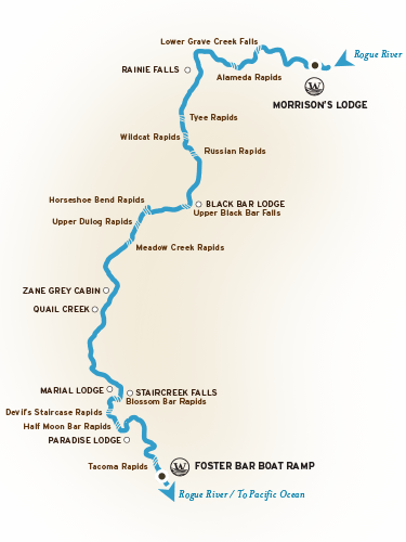 Rogue River Rafting Map The Perfect Oregon Rogue River Rafting Itinerary