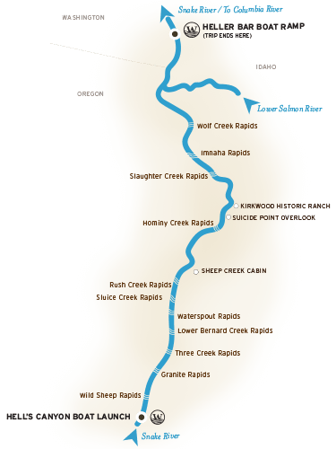 Hell's Canyon River Map